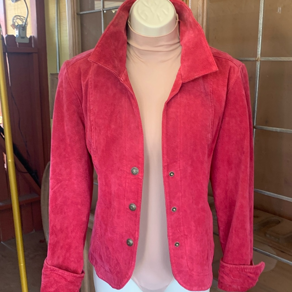 Rose Pink Suede Jacket Vintage Genuine Leather